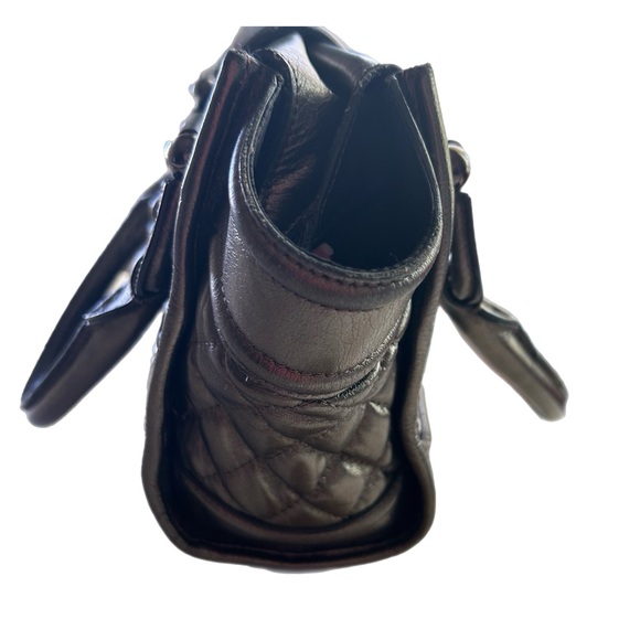 Burberry Metallic Calfskin Quilted Mini Manor Tote Pewter - Picture 8 of 9